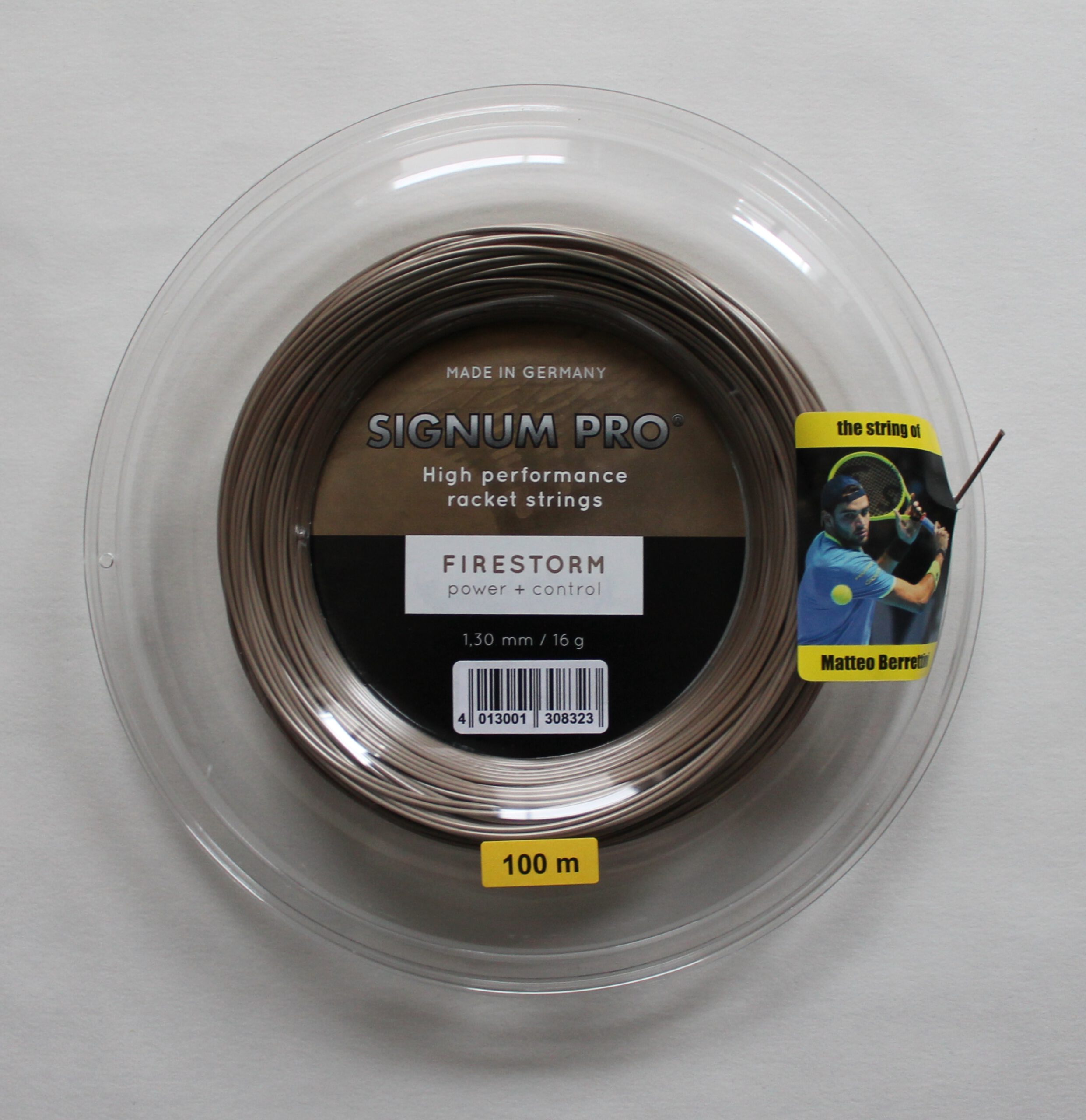 100-m-130-mm-IMG_1440-scaled-1.jpg Signum Pro Firestorm Saitenrolle 100m Gold-Metallic 1,30 mm Made in Germany – Bild 1