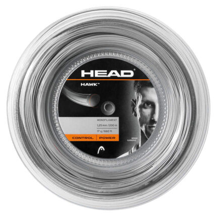 Head Hawk Rolle 200 Meter Tennissaite 1,30 mm 16g Grau-Schwarz UVP : € 200,00