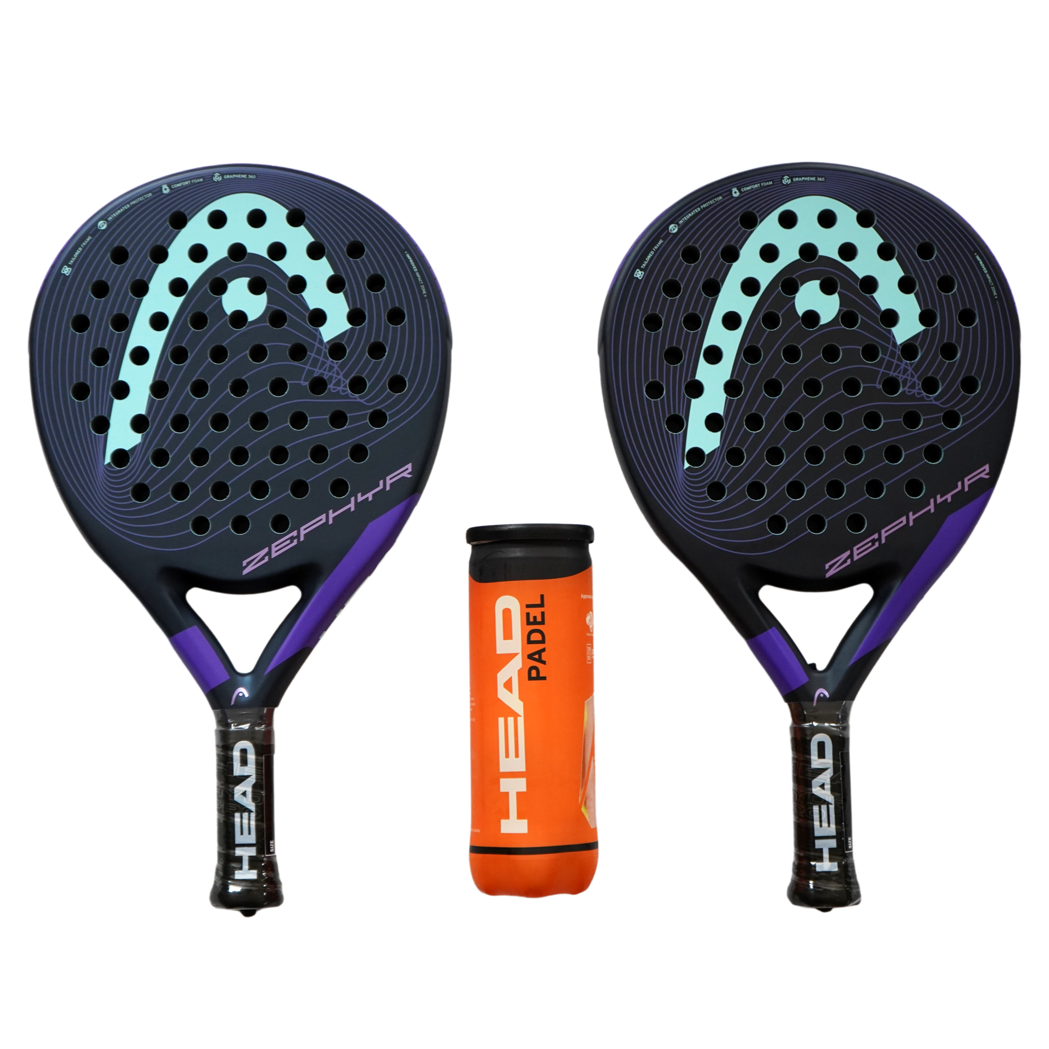 IMG_5386.png Padelschläger SET 2x HEAD Zephyr neues Modell Graphene 360+ und 3 Padelbälle – Bild 1